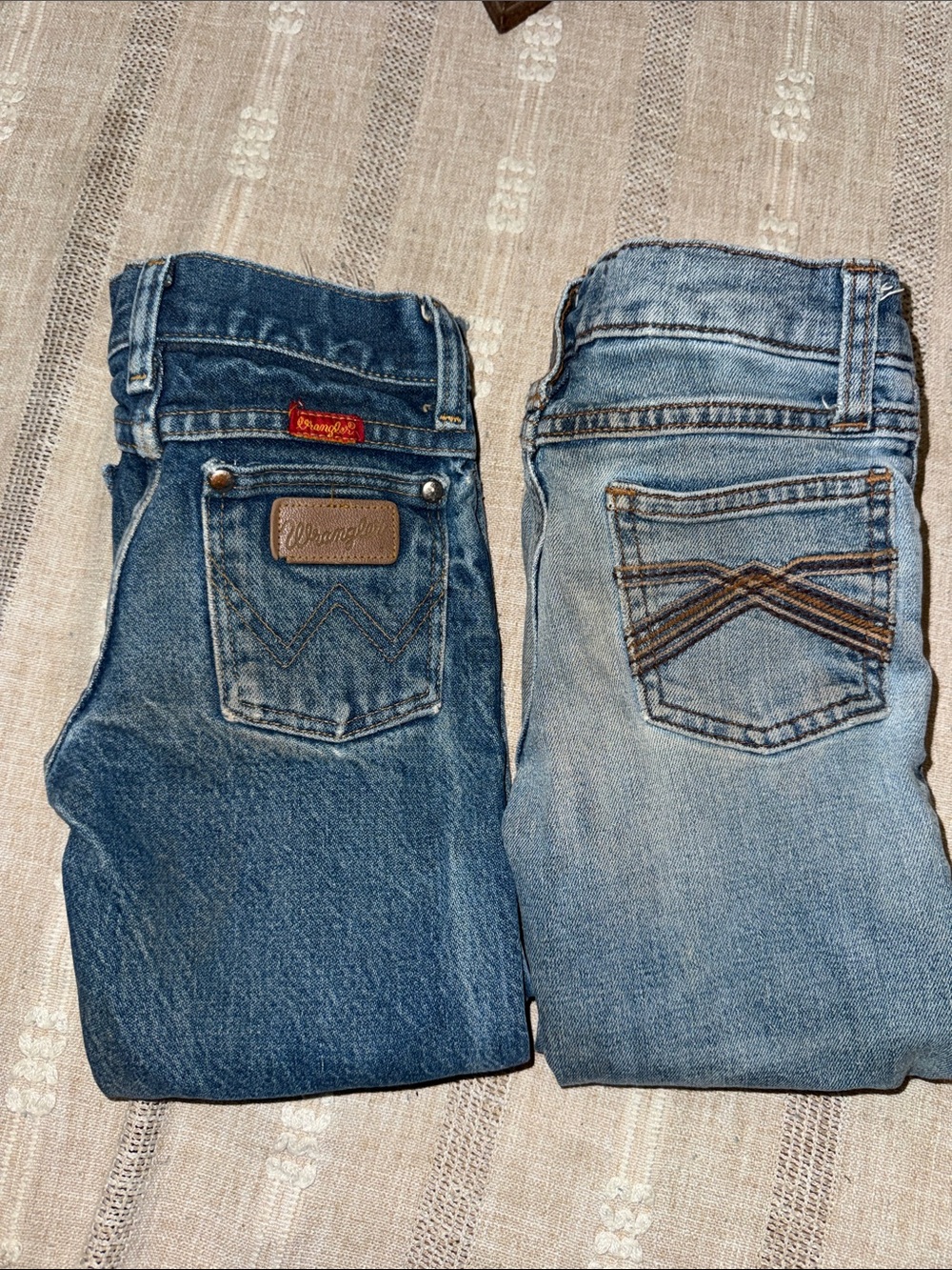 Wrangler Dark Blue and Light Blue Denim Jeans Duo